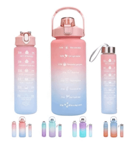 ANTICMART || Motivational Water Bottle Combo Set (2L, 900ML, 300ML) | Gym & Office Water Bottles